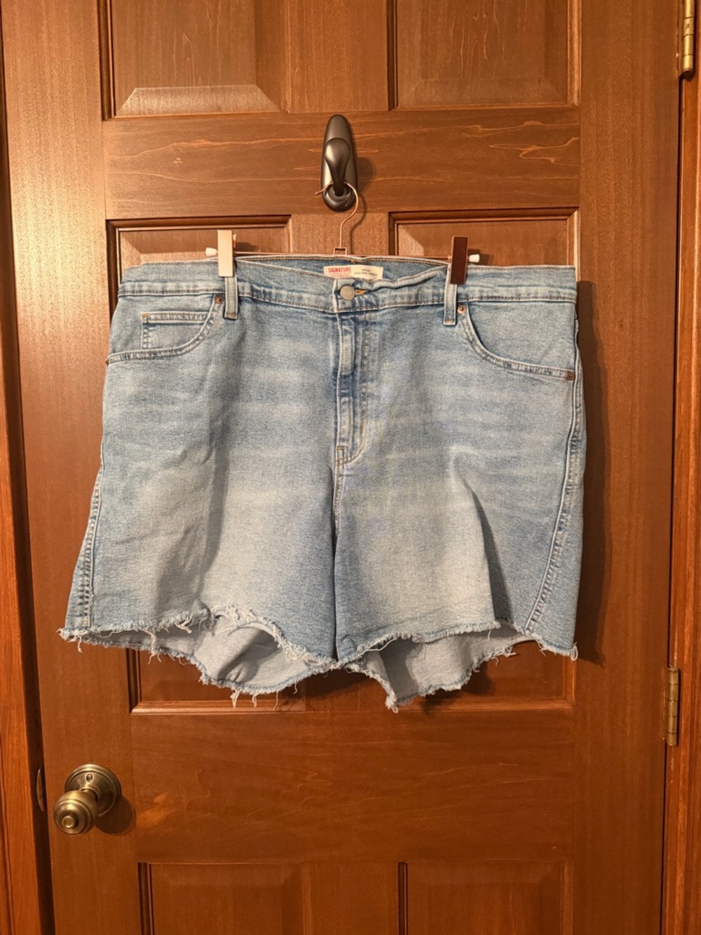 Signature by Levi Strauss Light Blue High-Rise Denim Shorts